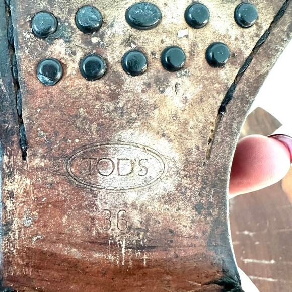 Tod's Leather Loafers, Dark Brown, Size 36, Very Good Vintage Condition - Picture 11 of 11